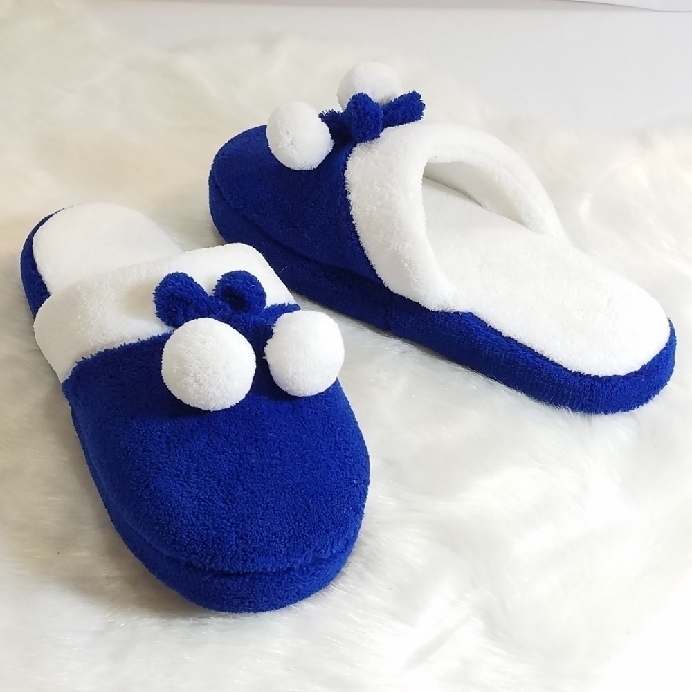 PLUSH Pom Pom Mule Slippers